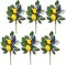 6 Packs Spring Summer Picks with Lemons Blueberry Eucalyptus Leaves, Artificial Fruit Lemon Picks with Greenry, Summer Lemon Branches Decorations for Home Vase Kitchen Table Decor-12